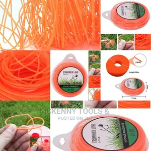 90M X 2.4MM Brushcutter Cord Wire - Round Orange Trimmer N