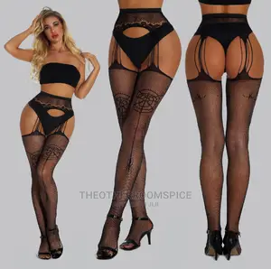 Plus Size Fishnet High Waist Pantyhose Mesh Bodystocking Lingerie