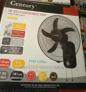 18" Century Rechargeable Wall Fan