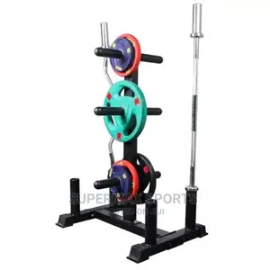 Weight Plate and Barbell Storage Rack