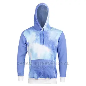 Tie and Die Factory Printed Hoodie- Blue