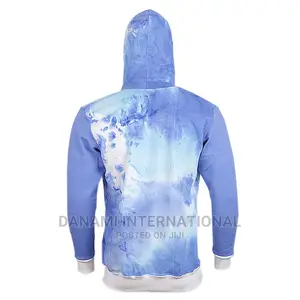 Tie and Die Factory Printed Hoodie- Blue