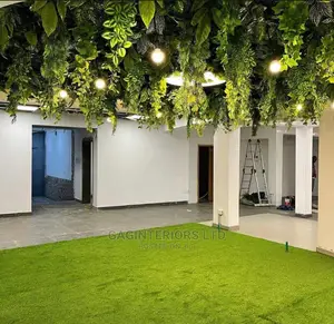 Artificial Grass and Yarn Flowers