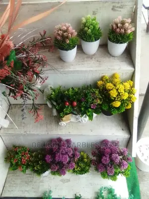 Decorative Flowers and Artificial Grass