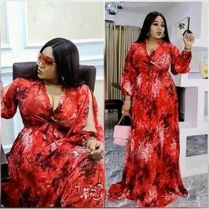 Classy Flower Pattern Long Dress