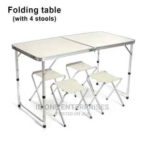 Portable 4 Chair Foldable Picnic 1.2M Aluminum Outdoor Table