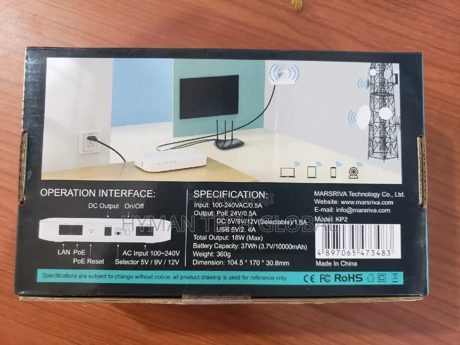 Marsriva Mini DC Ups 10000mah KP2