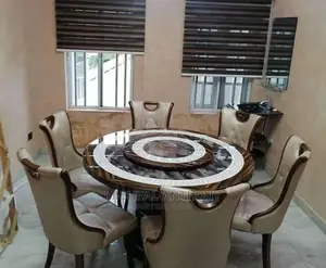 Royal Marble Dining Tabe With Six Wood Chair