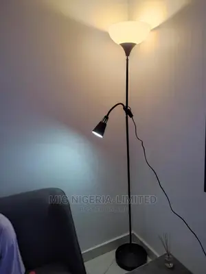 Black Floor Lamp With Curve Detachable Reading Lamp