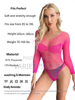 Women Sexy Fishnet Shiny Rhinestone Long Sleeve Bodysuit