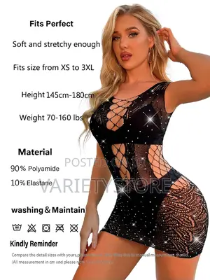 Hollow Out Sexy Women Slim Fit Black See-Through Fishnet