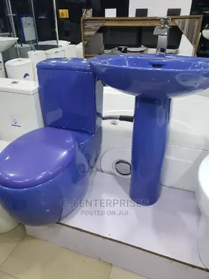 Quality Oval Shaped Blue England Water Closet .
