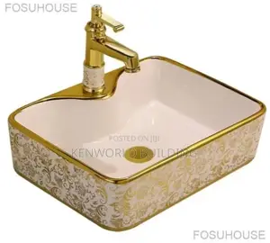Luxury Golden Acrylic Wash Basin.