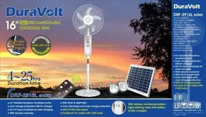 Duravolt 16" 3in1 Rechargeable Fan With Solar Panel