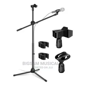Microphone Stand, Foldable Tripod Boom Stand Adjustable