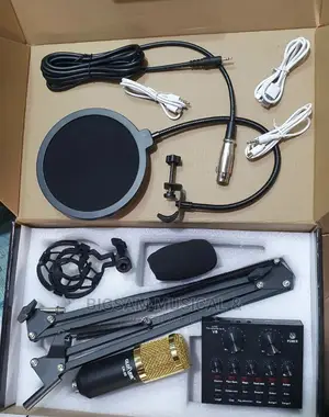 Professional Studio Microphone,Stand and Filter Sound Card
