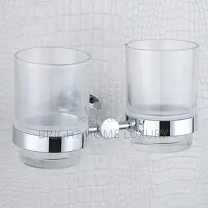 Double Tumbler for Toothbrush and Toothpaste and Glass Cups