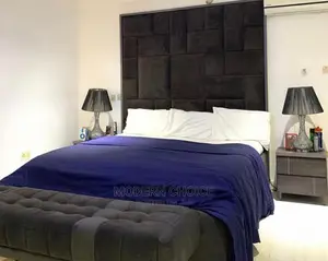 Modern 6 by 6 Padded Bed With Wall Panel Up for Grab