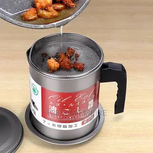 1.7L Stainless Steel Lard Tank Oil Filter Pot Large Capacity