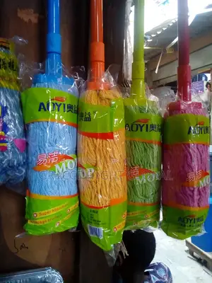 Colored Cotton Mop Head With Stainless Handle
