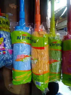 Colored Cotton Mop Head With Stainless Handle