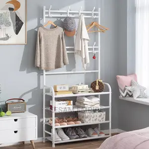 5 Layer Shoe Rack Stainless Steel Tube Shoes Boots Stand