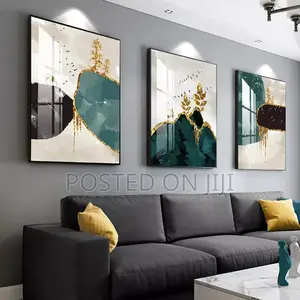 Abstract Golden Deer Tree Wall Pictures.