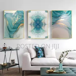 Nordic Light Luxury Blue Canvas Painting Print