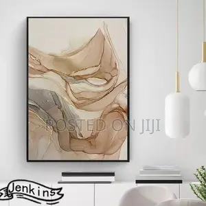Abstract Beige Golden Brown Ribbon Flutter Poster