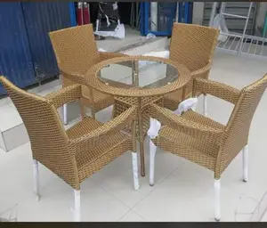 Italian Outdoor Basket Tables With 4 Chairs