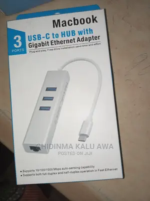 USB-C to 3 USB 3.0 Ultra Slim Hub With Gigabit Ethernet LAN