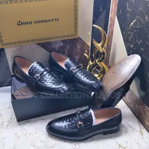 Elegant Vino Verratti Designer Men's Black Leather Shoe.