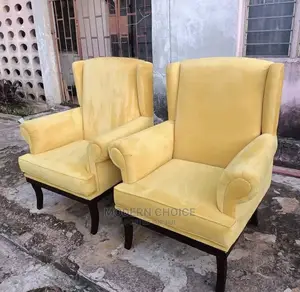 2 Yellow Velvet Accent Chair Up for Grab