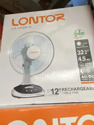 Lontor Rechargeable Table Fan 12 Inches