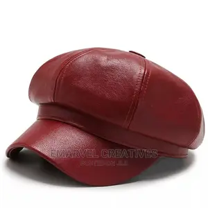 Leather Octagonal Hats Women Men Spring Autumn Sailor Hats