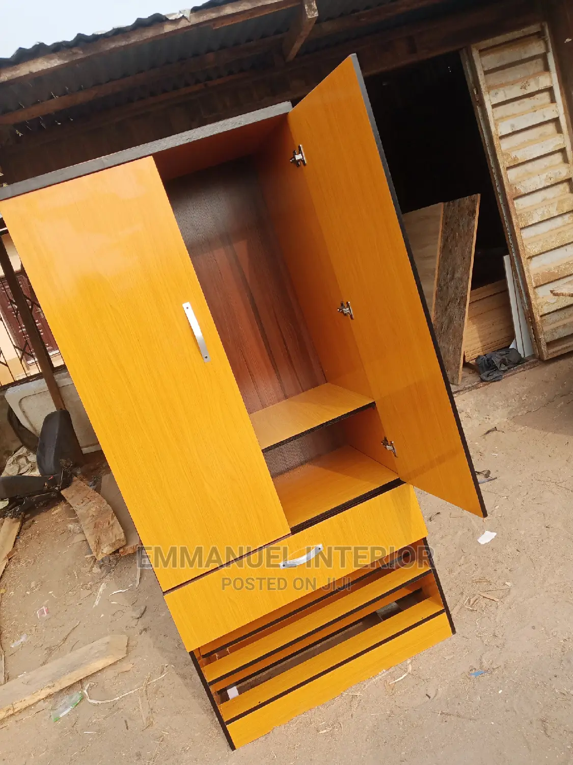 A Mini Wardrobe With Shoe Rack