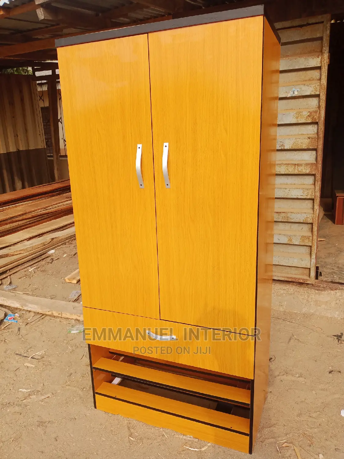 A Mini Wardrobe With Shoe Rack