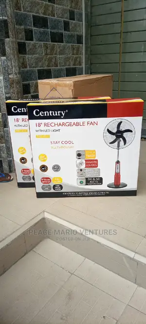 Quality Century 18" Rechargeable Fan With LED Light