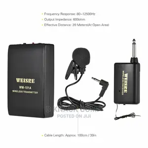 Lavalier Lapel Collar Clip-on FM Wireless Microphone