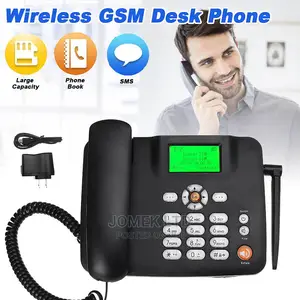 GSM SIM Card Land-Line Table Phone With FM. 316 Black, White