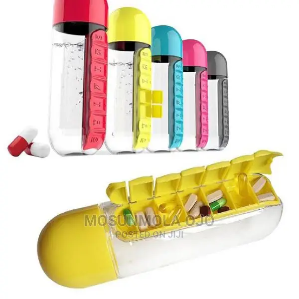 Pill Organizer With Water Bottle
