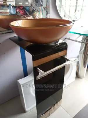 Black and Gold Glass Basin