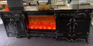 New Royal Golden Color Fireplace TV Stand