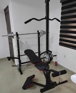 Weight Lifting Bench With Lat Pull And 50kg Weight Set