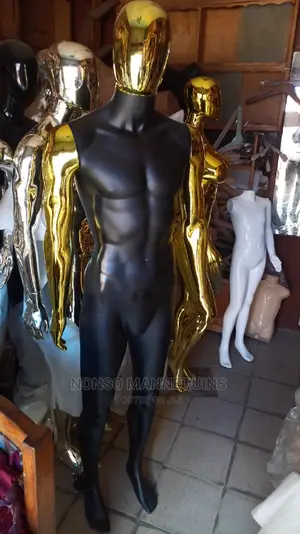 Matt Black Body and Gold Chrome Body Male Mannequin