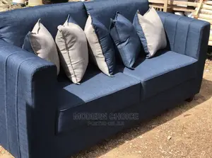 Modern 2 Seater Strip Sofa With Throw Pillows