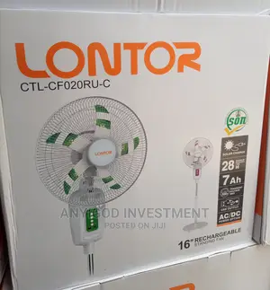 16" Lontor Rechargeable Standing Fan With Remote