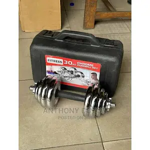 Adjustable 30kg Chrome Dumbell Set-15kg Each