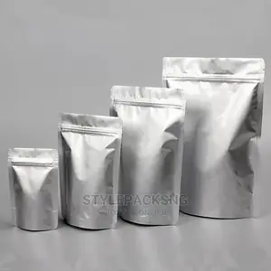 50 Pieces All Silver Ziplock Pouch (16cm X 24cm)