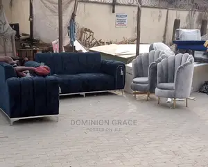 Luxury 7 Seater Living Room Fabric Royal Chair